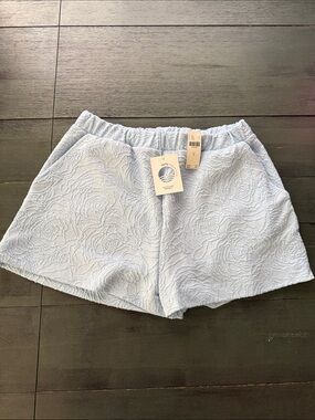 Daily Practice by Anthropologie Light Blue Textured Shorts with Pockets